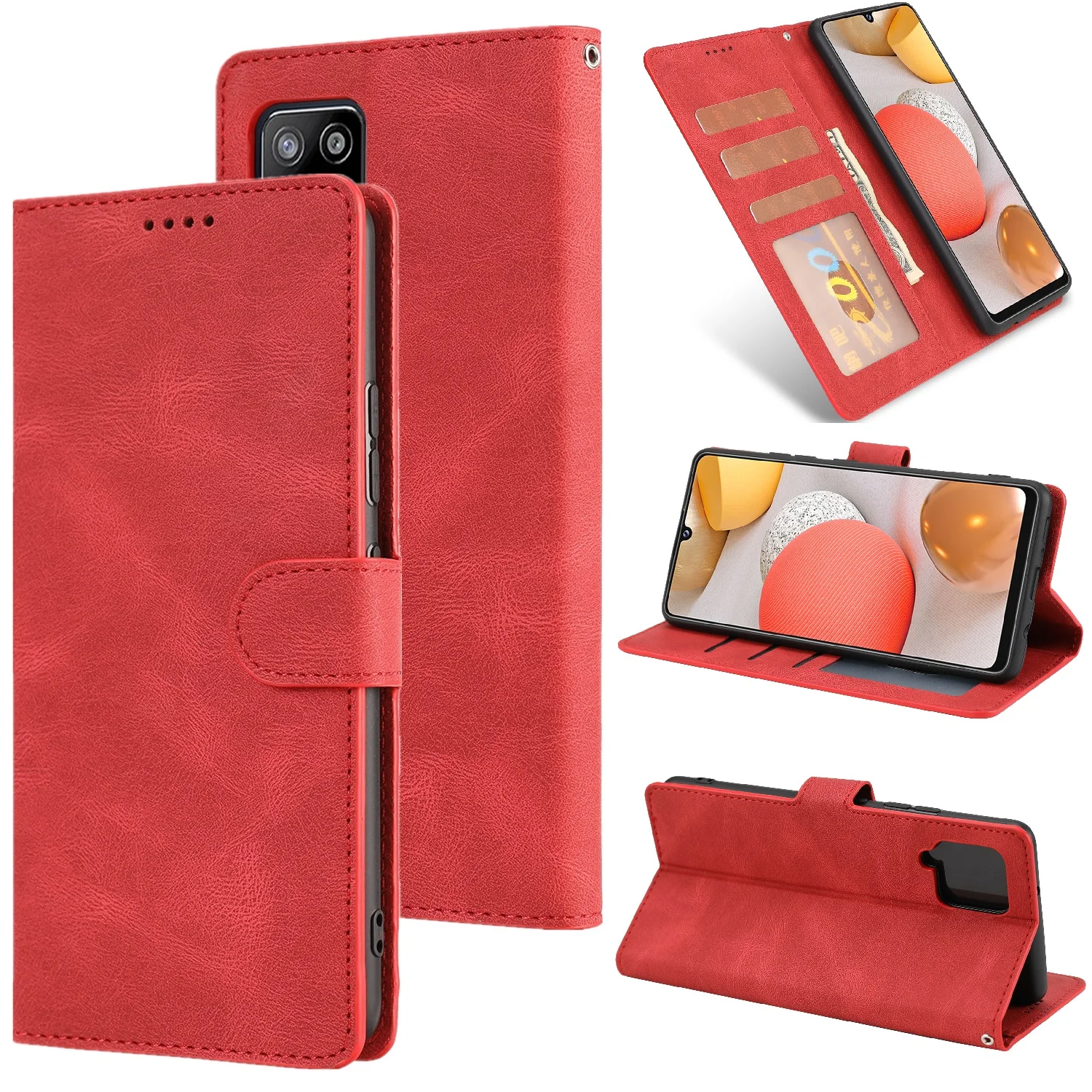 Кожаный чехол-бумажник для телефона Samsung galaxy A12 A14 A32 A33 A72 A52 A54 A02S A22 F62 M62 M02