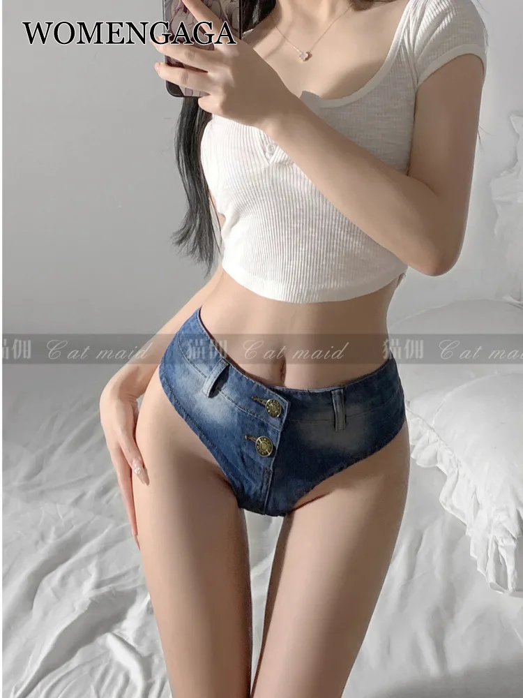 

Nightclub WOMENGAGA American Ultrashort Low Waist Mini Shorts Tight Slim Denim Shorts Hot Sexy Korean Women Short 6X6H