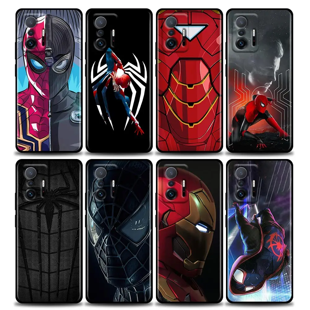 

Tony Stark Iron Man Spider Man Phone Case for Xiaomi Mi 12 12X 11T X4 NFC M3 F3 GT M4 Pro Lite NE 5G Poco M3 M4 X4 Soft TPU Case