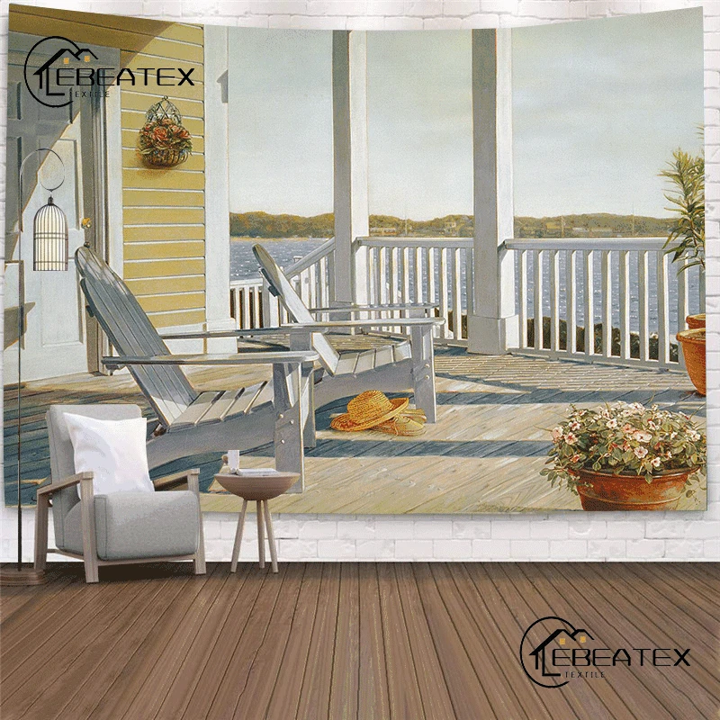 

Simple Wind Tapestry Under The Eaves To Relax The Mood Printed Decorative Tapestry Room Decor Aesthetic Landscape Hanging Cloth