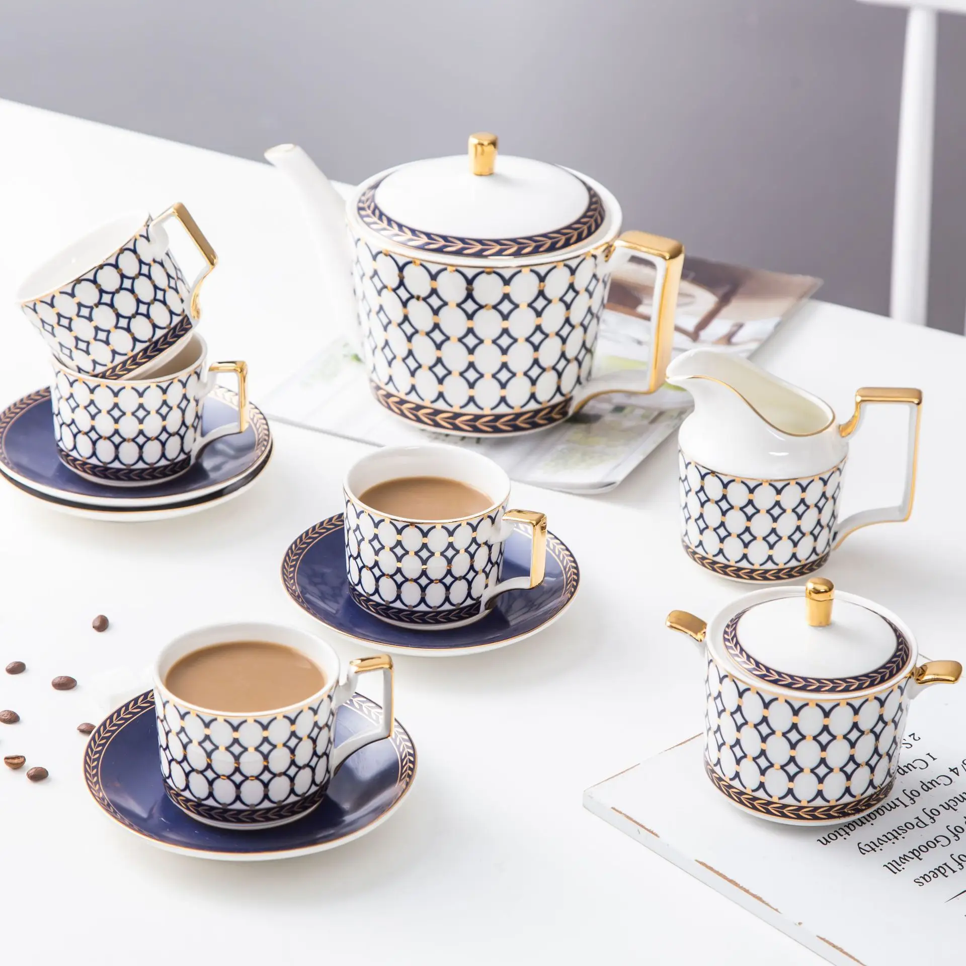

Nordic ins bone china coffee cup set ceramic tea creative afternoon black
