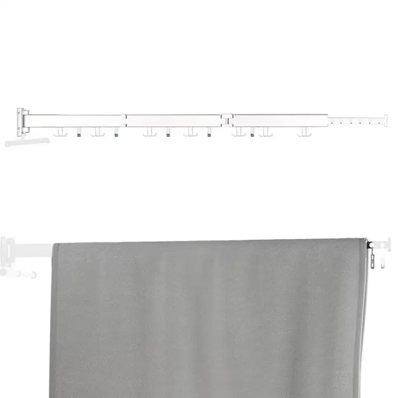 

Вешалка для белья, вешалка для белья, выдвижная вешалка для белья с сильной нагрузкой, вешалка для одежды с крючками, стойка для одежды для балкона