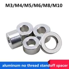 10 шт., алюминиевая Втулка без резьбы, прокладка m3, m4, m5, m6, M8, m10, алюминиевая плоская прокладка шайбы