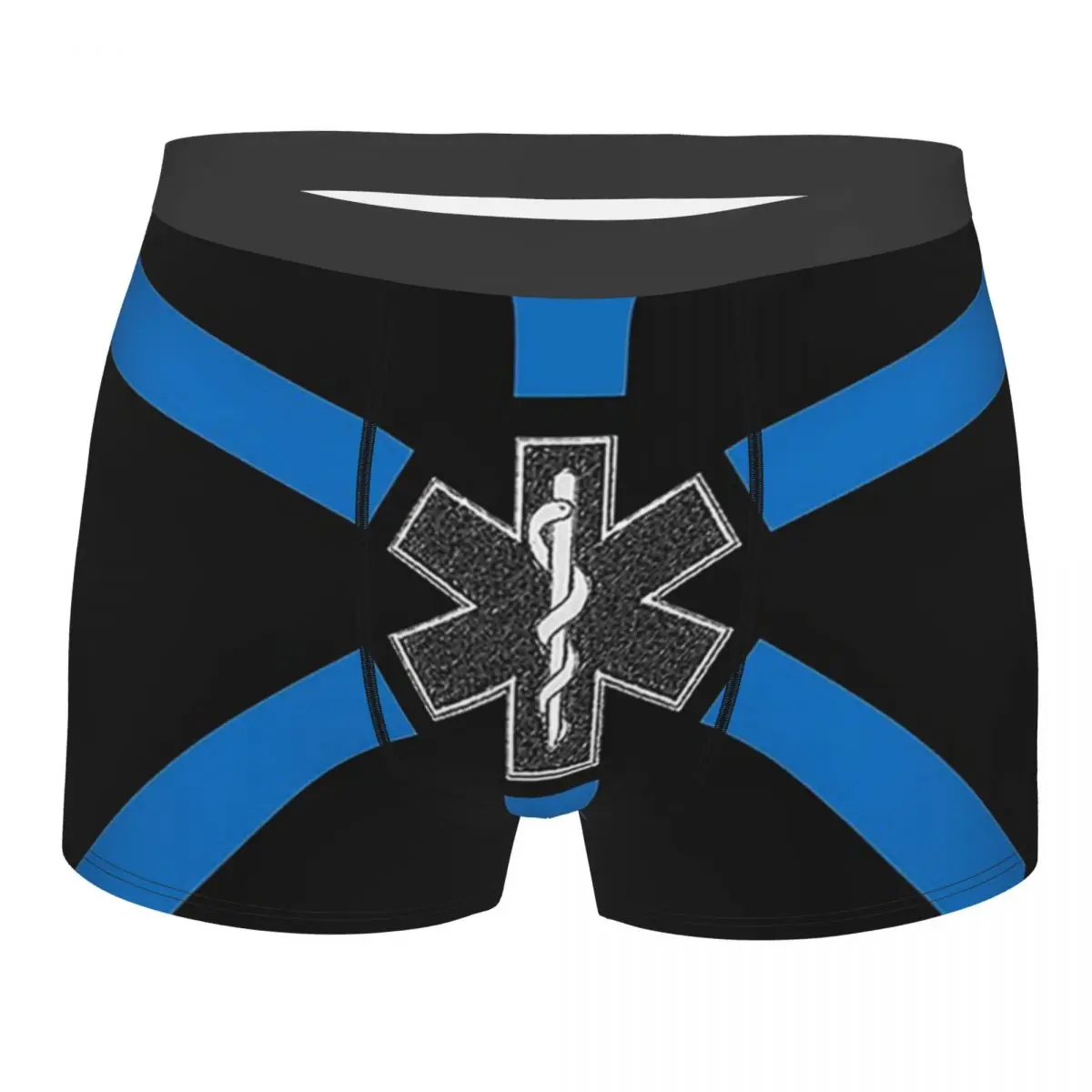 

Men Star Of Life Paramedic Medic Ambulance Underwear Emt Humor Boxer Shorts Panties Homme Mid Waist Underpants Plus Size