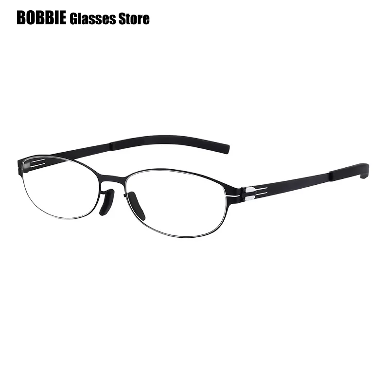 Small Oval Glasses Frame 0.5mm Stainless Eyeglasses Screwless Lightweight Optical Myopia Prescription Eyewear German Design New