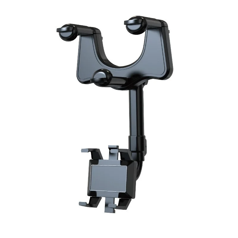 Rearview Mirror Phone Holder in Car GPS 360° Rotatable Telescopic  Mount Cell Phone Stand Car Mobile Phone Support Portable