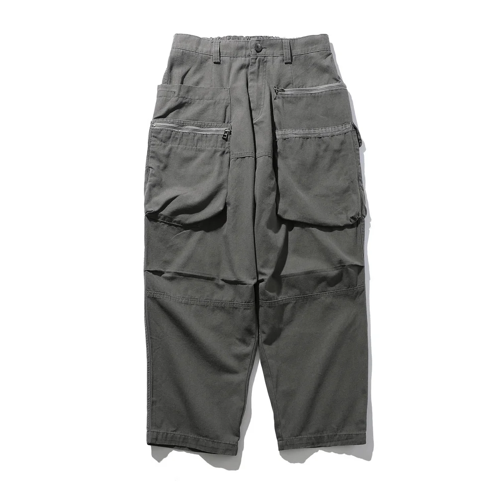 

Zipper Men Large Pocket Streetwear Hip Hop Loose Casual Wide Leg Cargo Pants Male Cityboy Outdoor Trousers Women Oversize