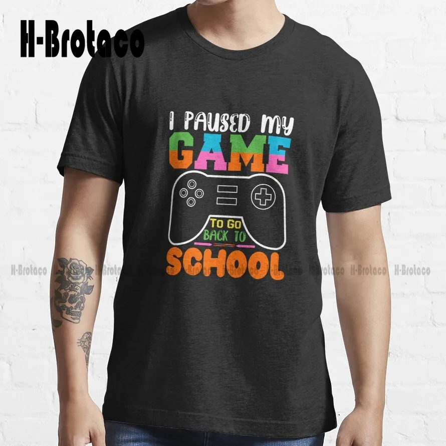 

Трендовая футболка с надписью Game Over Back To School, забавный подарок на заказ, уличная одежда, мультяшная футболка, унисекс, цифровая печать