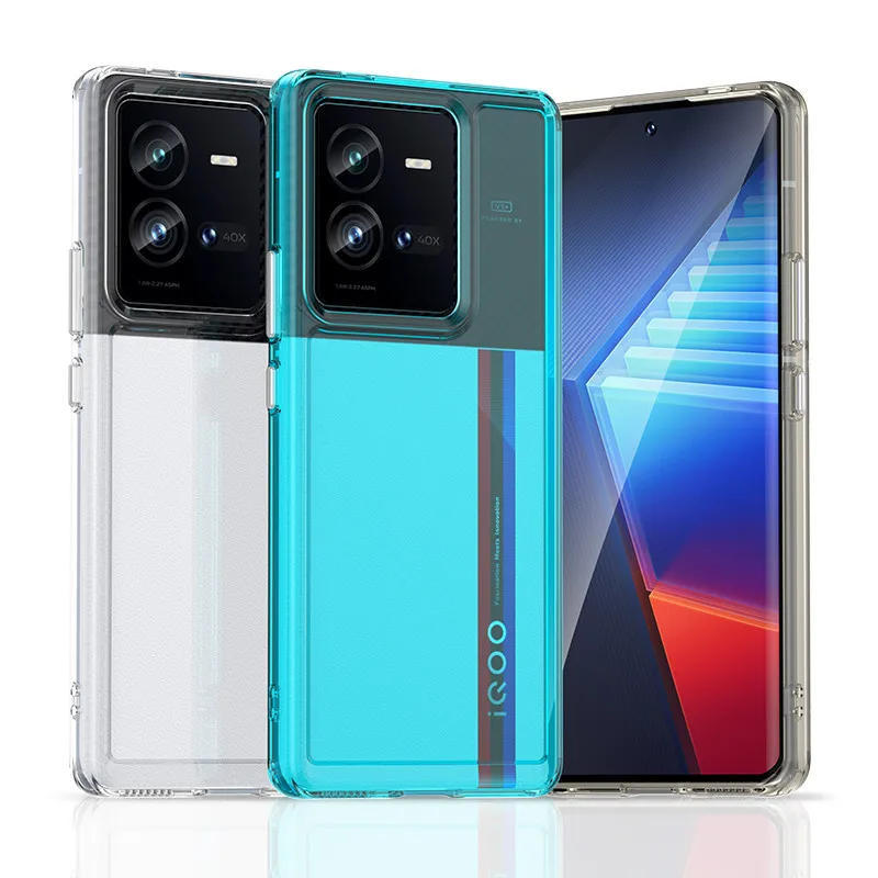 Чехол для IQOO 10 Pro Vivo 9T Neo 3 5 Lite противоударный мягкий силиконовый прозрачный бампер