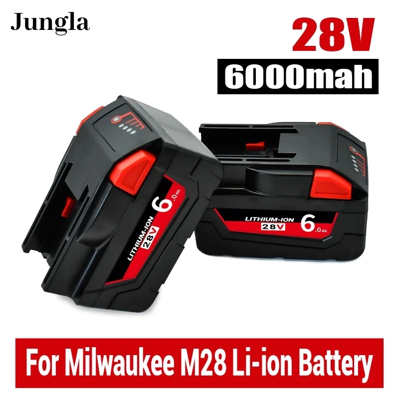 

brand new 28V 6.0Ah For Milwaukee M28 battery Li-Ion Replacement Battery For Milwaukee 28V M28 48-11-2830 0730-20 Tool battery