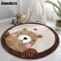 childrens room handmade carpet girl bedroom bedside blanket simple nordic cartoon round carpet can be washed and machine washed