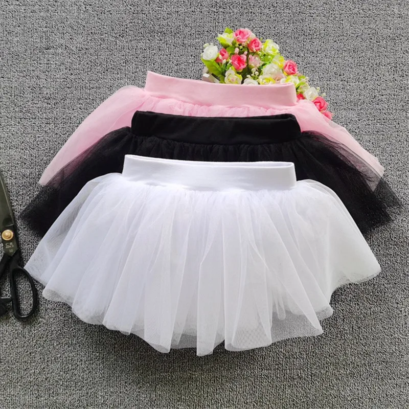 2023 Children's Dance Skirt Soft Yarn Ballet Skirt White Tutu Four-Layer Performance Skirt Female Skirt for Kids Girl