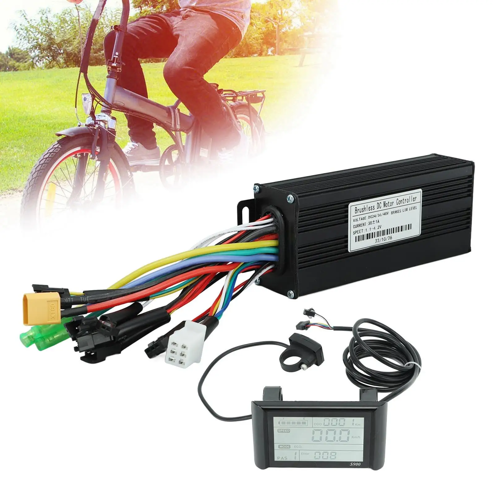 Комплект контроллера электрического велосипеда 30А 24 В/36 В/48 В 1000–1500 Вт с