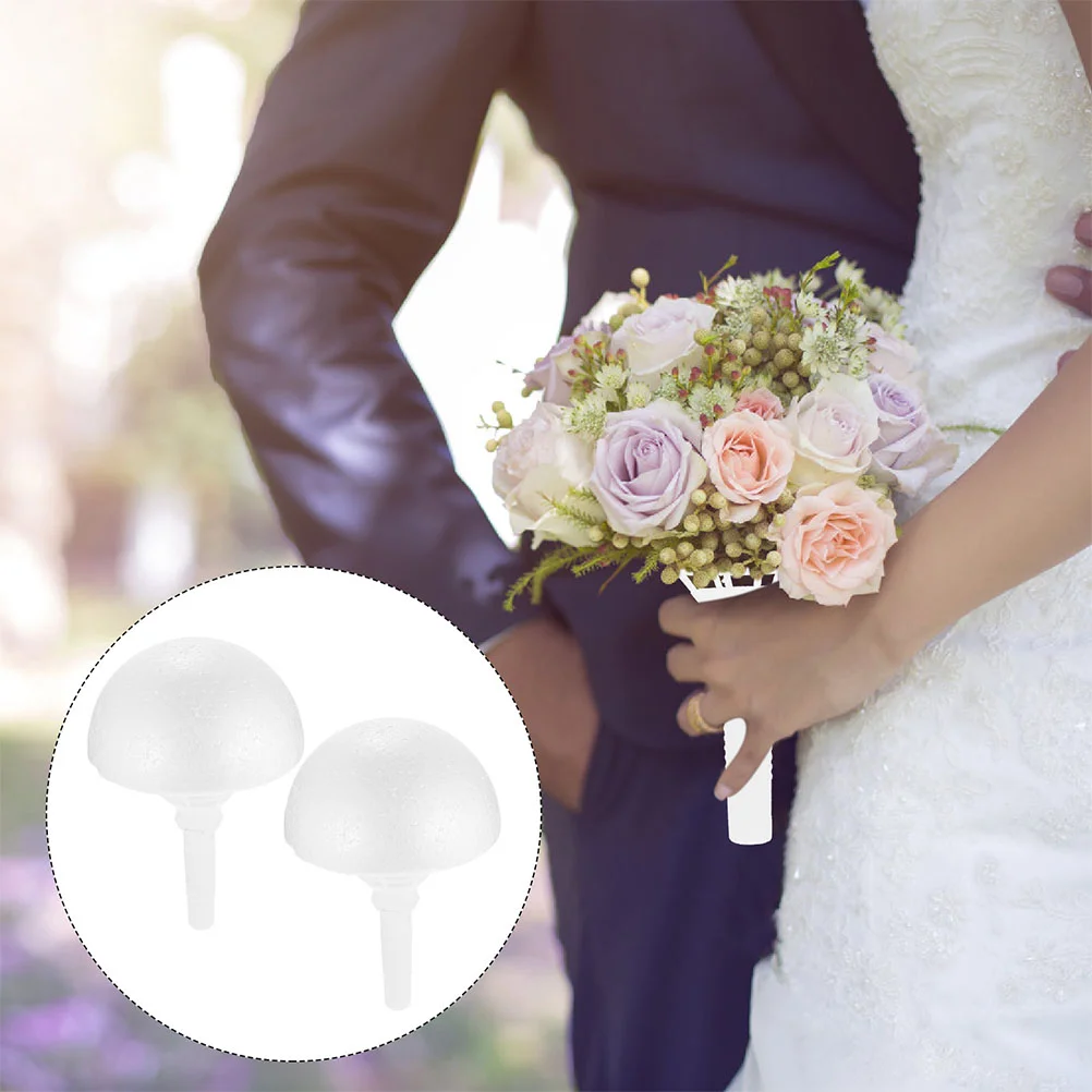 

4 Sets Hemisphere Bouquet Material Bride Bouquets Wedding Plastic Floral Handle
