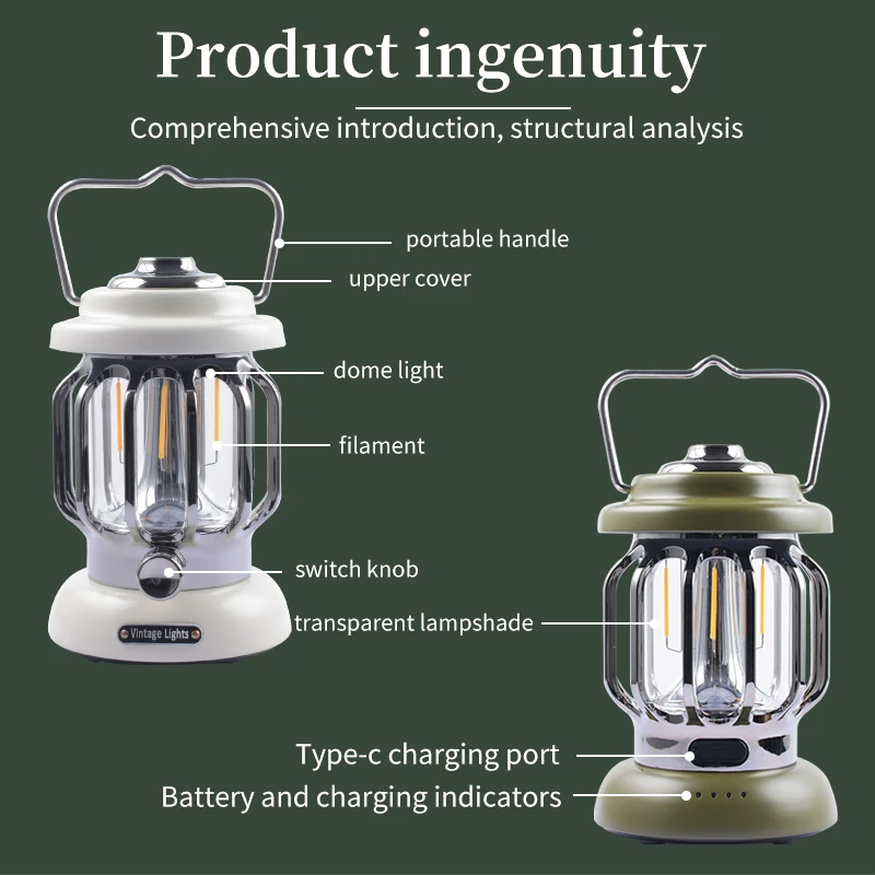 Ретро-настроение супер яркий многофункциональный для кемпинга на открытом