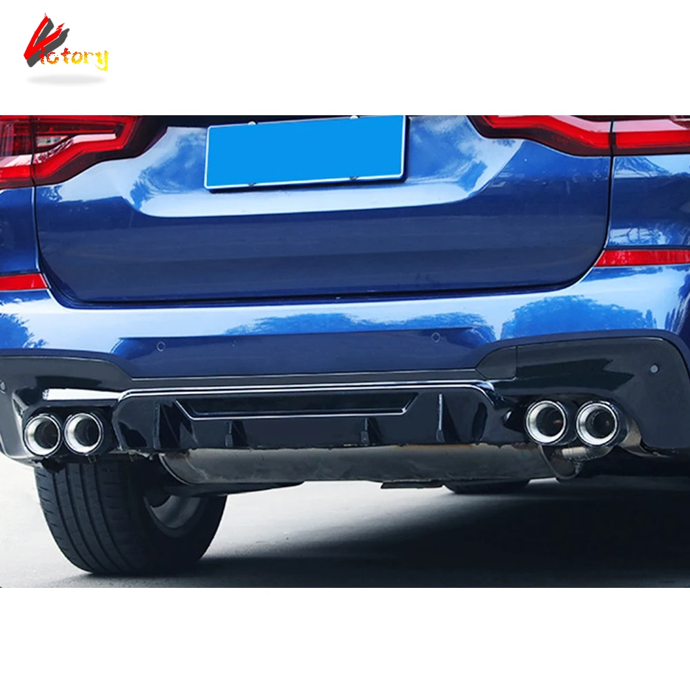 Глянцевый черный задний диффузор для BMW X3 G01 G08 Pre-LCI M Sport 2018-2021 бампер аксессуары