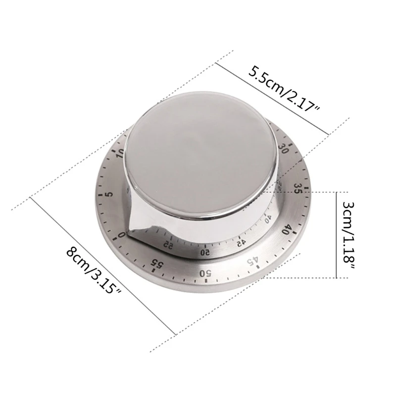 

Kitchen Timer Chef Cooking Timer Clock No Batteries Required Mechanical Timer Magnetic Backing Exquisite Stainless Steel