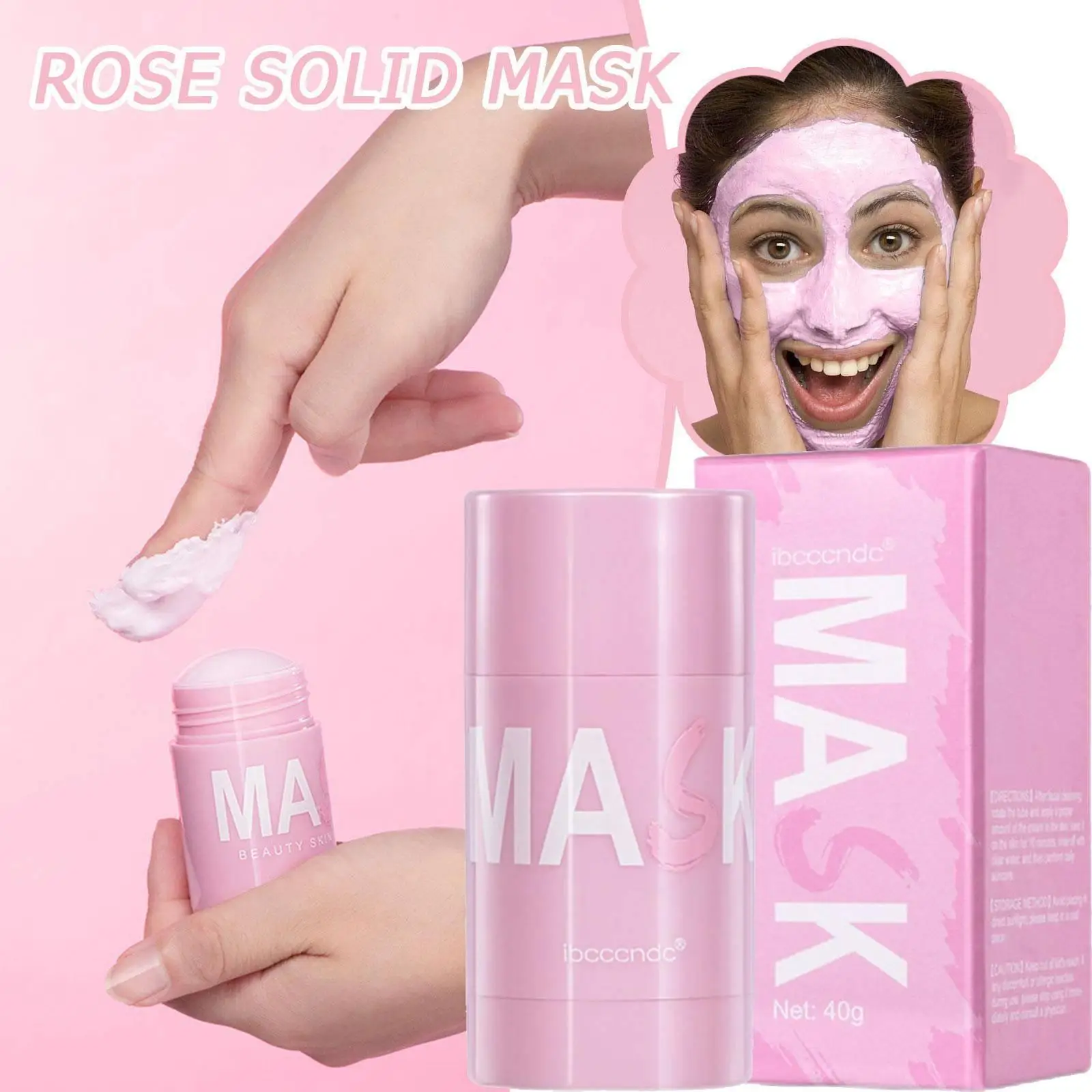 

Очищающая маска для лица, маска-палочка с розой, маска-тампон, маска для очищения, глубокое увлажнение, сужение пор, пленка для угрей, 40 г