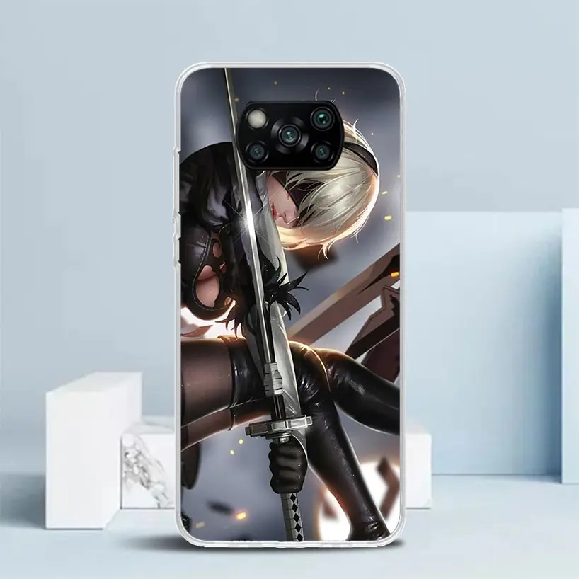 2B Nier Automata чехол для телефона из аниме Xiaomi Poco X6 X5 X4 X3 Nfc F6 F5 Pro F4 Gt F3 F2 F1 M5S M4 M3 M2 мягкая