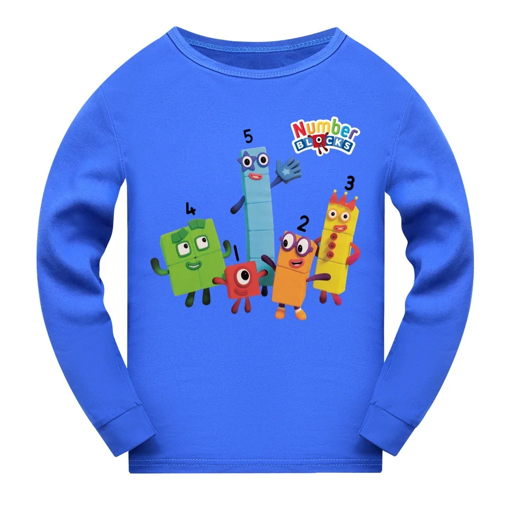 Educational NumberBlocks Shirt Kids Casual Sleepwear Baby Boys Long Sleeve Tops Toddler Girls Sweatshirt Children's Pyjama Tops