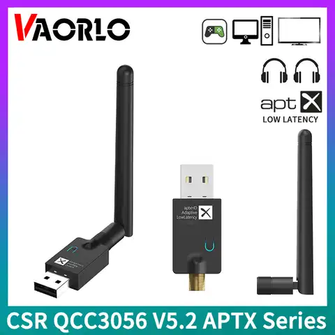 VAORLO QCC3056 CSR Bluetooth 5,2 аудио передатчик aptX LL HD адаптивный 40ms с низкой задержкой многоточечный с микрофоном беспроводной адаптер ТВ