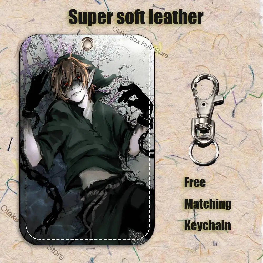 Фото Кожаный брелок-картхолдер C-Creepypastas Ben drowned Pattern 1Pc из полиуретана для ключей, брелок для дверных замков, брелок для ID-карт №3