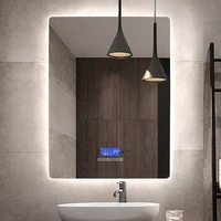 smart bathroom makeup mirror aesthetic led light human body induction anti fog backlit wall hanging mirrors rectangle home decor