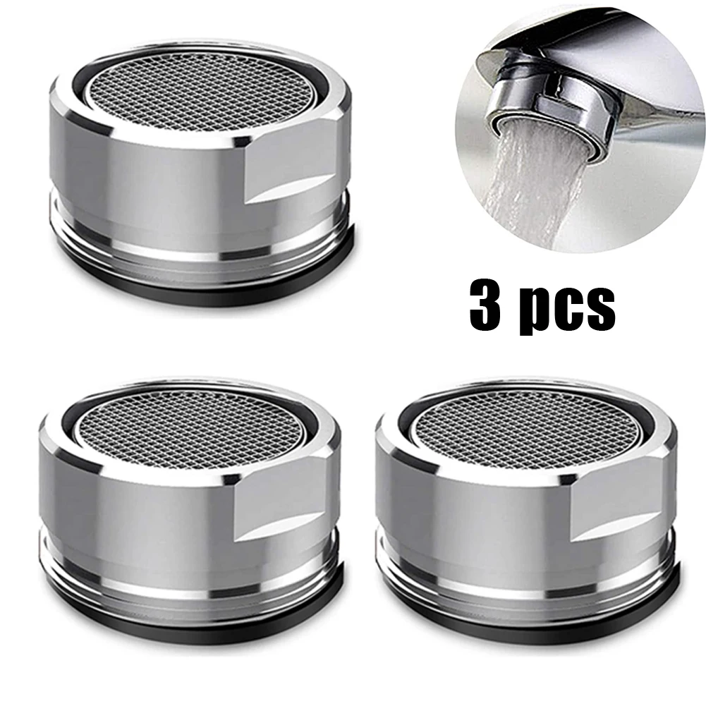 

3pcs Brass Water Saving Faucet Aerator Stainless Steel Mesh Replaceable Filter Mixed Nozzle M24 Thread Faucet Aerators