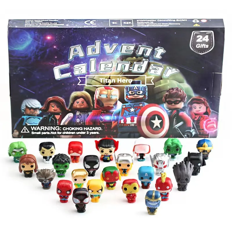 

Anime Avengers model doll car ornament Q version Captain America Iron Man Spider-Man ornament model