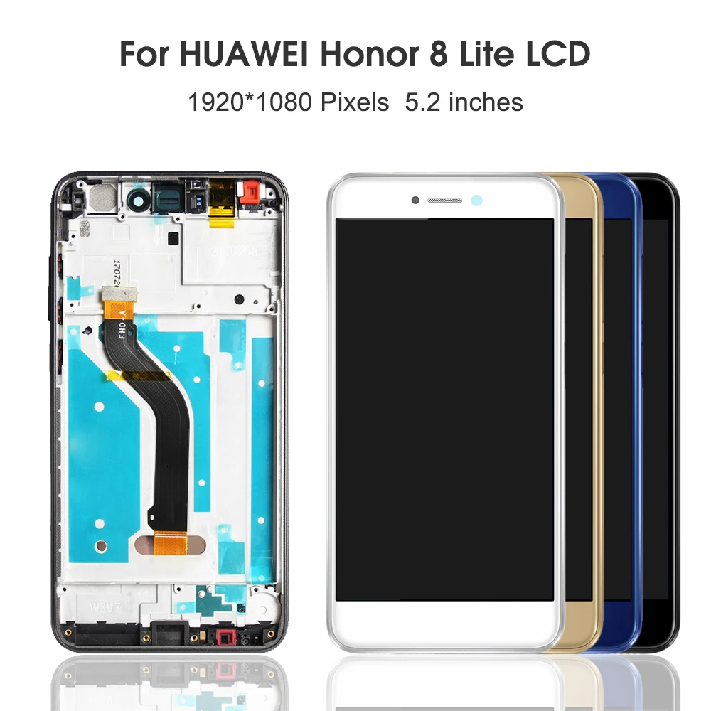 Экран дисплея 5 2 дюйма для Huawei Honor 8 Lite ЖК-дисплей сенсорный экран с рамкой замены