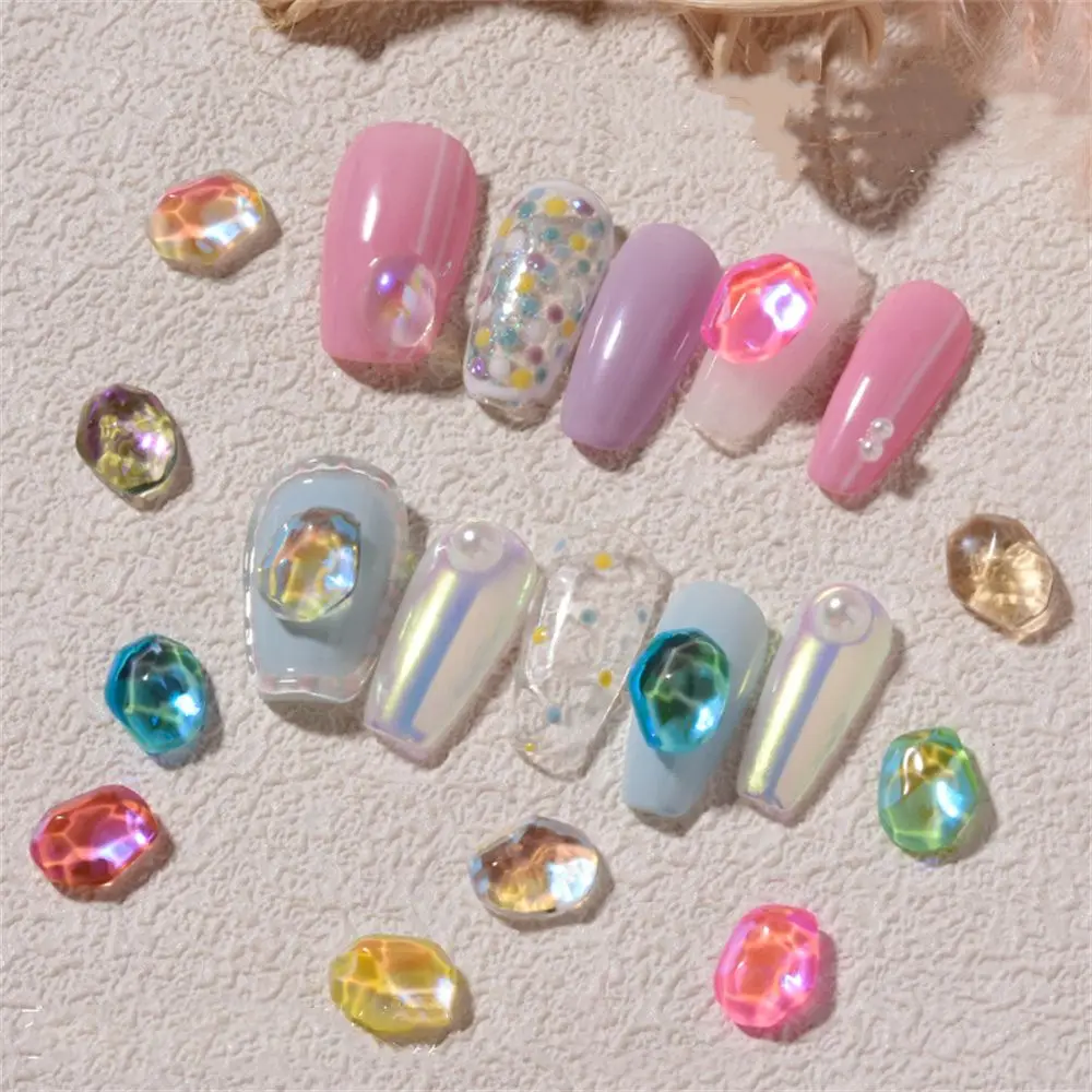 

5pcs Manicure Charms Aurora Flatback Shiny Crystal 3D Nail Art Decoration Nail Jewelry Nail Rhinestones