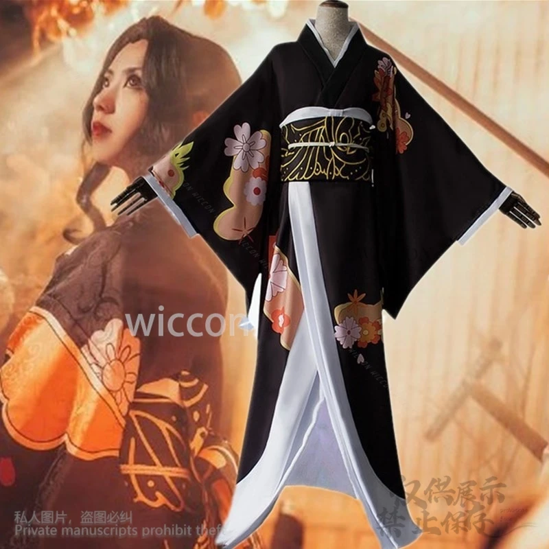 Косплей кибуцзи из аниме женский костюм музана парик японское кимоно Униформа