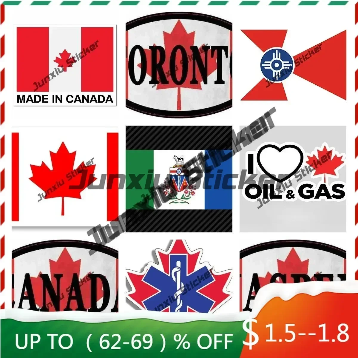 Наклейка с флагом Канады в форме кленового листа канадская любовь родной флаг