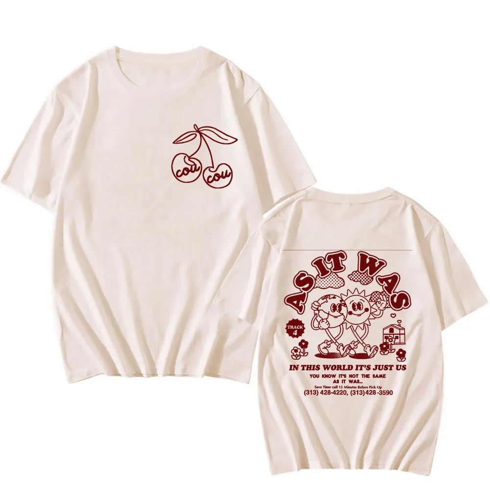 

CouCou Cherry Shirts 100% Pure Cotton Tees Men/women Cartoon Print T-shirts Personalize Manga T Shirt Four Seasons Casual Tshirt
