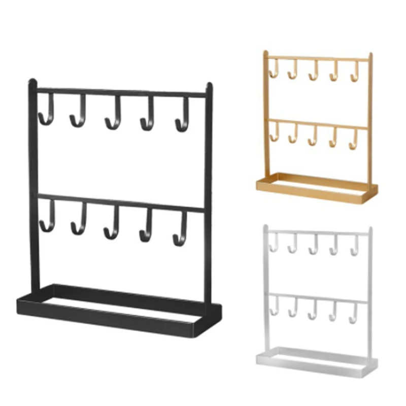 

Tabletop Iron Jewelry Stand Earring Hanger Necklace Ring Earring Shelf Display Shelf Porch Key Rack Home Decoration
