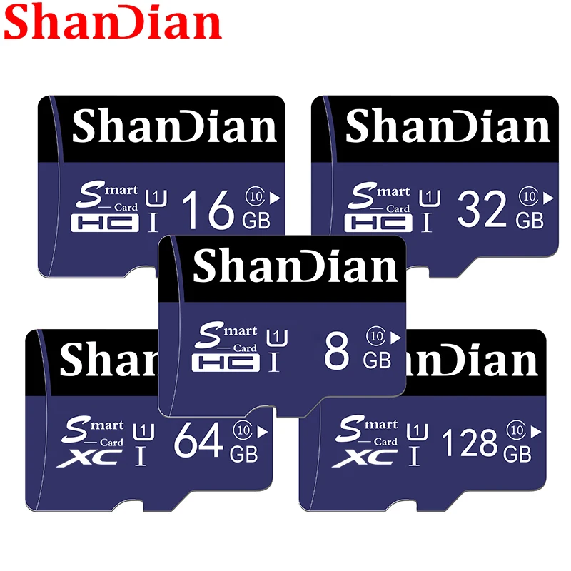 Оригинальная смарт-карта sd ShanDian 64 ГБ 32 16 8 SDXC SDHC карта памяти SmartSDXC SmartSDHC класс 10