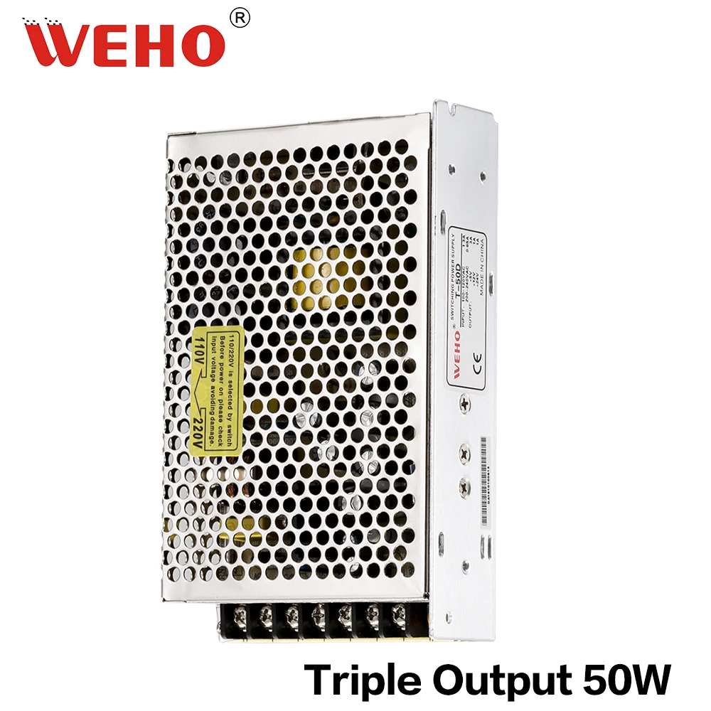 

T-50W 60W CE ROHS Approved 50W 60W Triple Output 5V 12V -5V/5V 12V -12V/5V 15V -15V/5V 12V 24V Switching Power Supply For CCTV