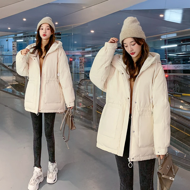 2023 New Winter Women Parkas Jackets Slim Hooded Thicken Warm Padded Coat Female Winter Outwear Jacket Parkas Orange Pink Coat