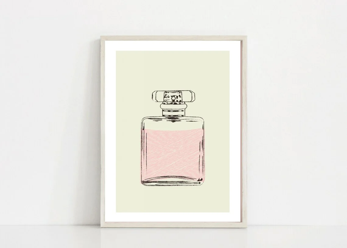 Помада лак для ногтей парфюм минималистский современный художественный плакат