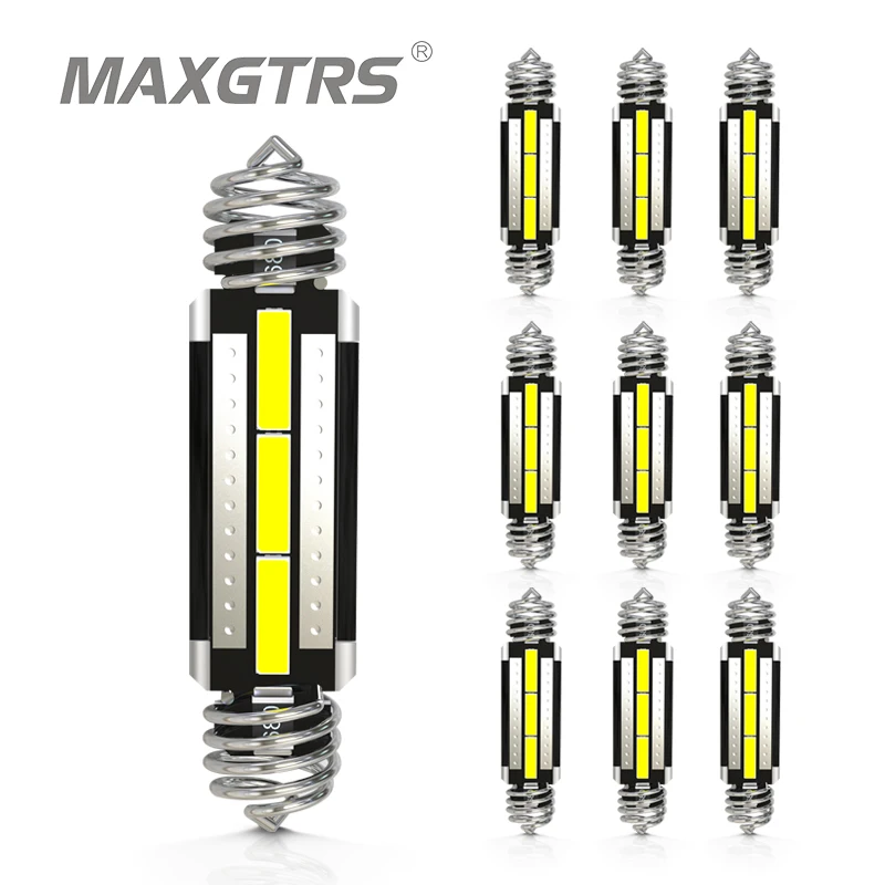10x C5W LED CANBUS 31 мм гирлянда C10W 32 мм 36 38 39 41 42 мм 12 В светильник салона автомобиля 7020 SMD купольная лампа для чтения номерного знака