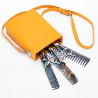 pu leather hair scissor bag clips comb case hairdressing barber hair scissor holster pouch holder tool salon waist pack belt bag