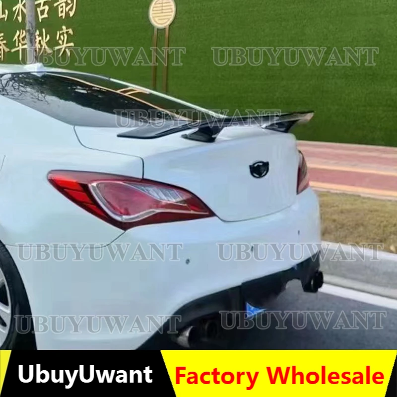 

Подходит для Hyundai Tiburon Genesis Coupe 2009-2012, спойлер из АБС-пластика, углеродное волокно, вид заднего крыла, комплект аксессуаров