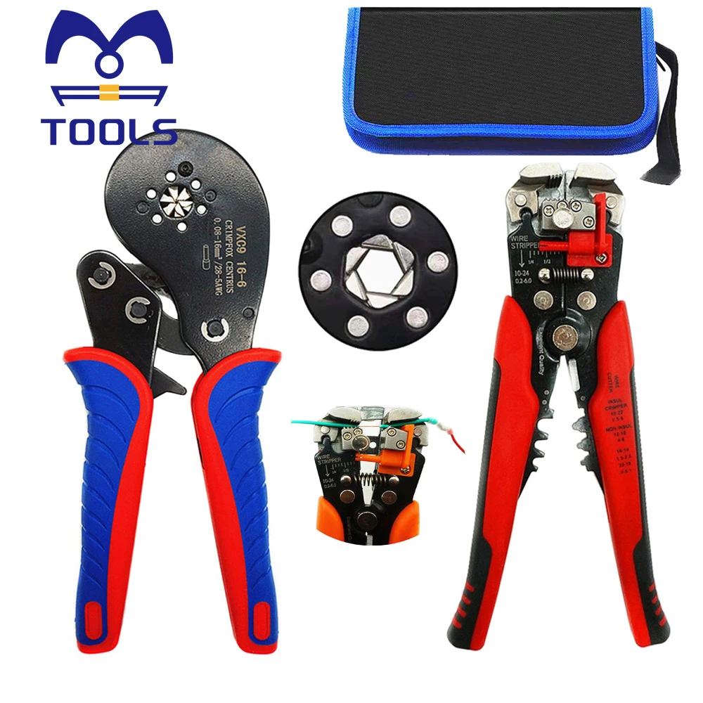 

HSC8 16-6Tubular Terminal Crimping Pliers wire mini Ferrule crimper tools Household electrical kit（max 0.08-16mm²）