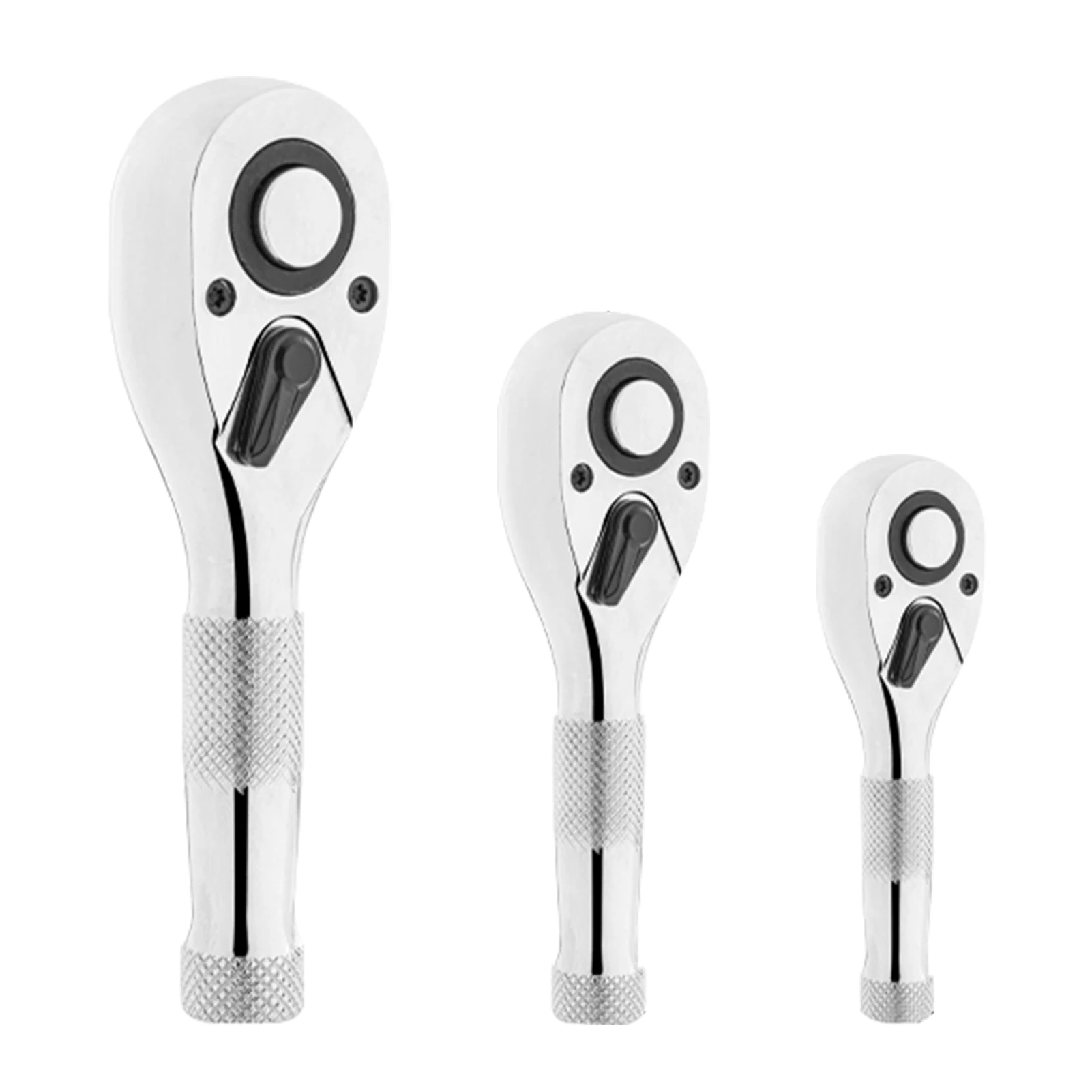 

3pcs Chrome Vanadium Steel 72 Tooth 1/4inch 3/8inch 1/2inch Drive Quick-Release Head Ratchet Wrench Reversible Tool Car Repair