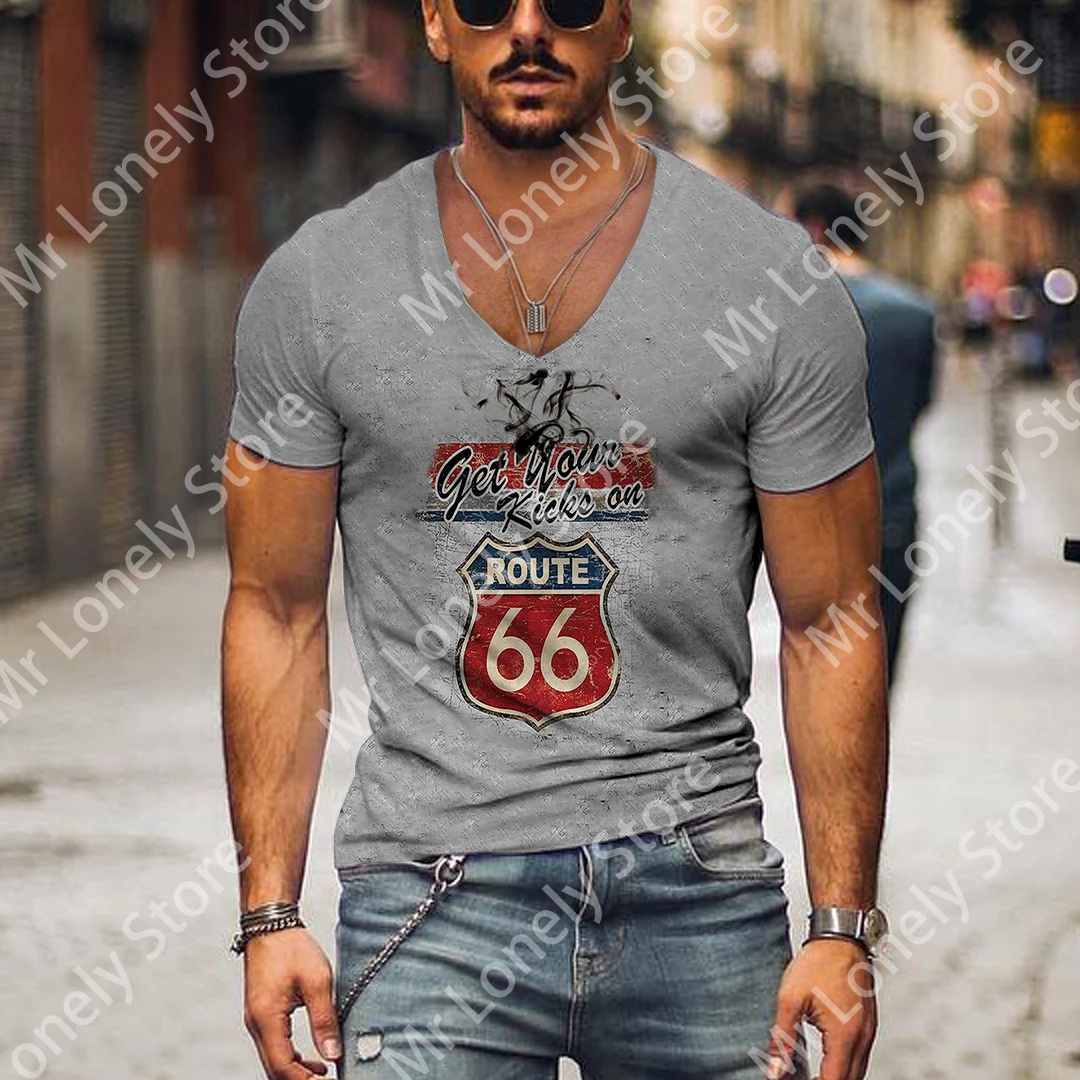 

Summer Retro Men's T-shirt European And American Street Style 66-way 3d Printing T-shirt Men's Fashion O-neck Oversized Clothing