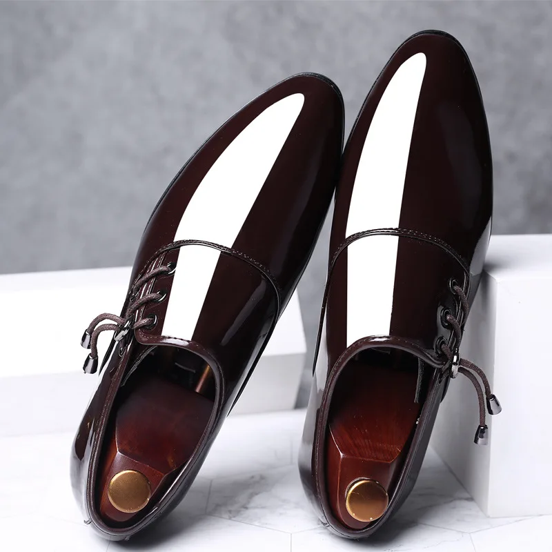 

Туфли мужские кожаные классические, заостренный носок, Классическая Деловая и офисная обувь, элегантные лоферы, свадебная обувь, большие размеры, черные
