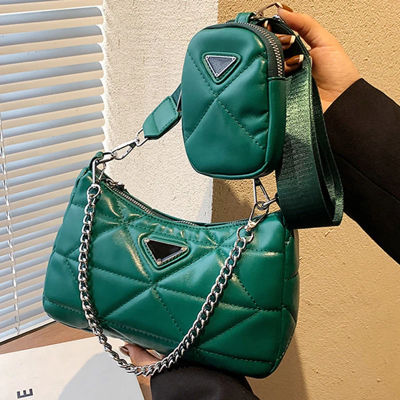 

Purses Composite Bag PU Leather Handbags For Women Luxury Designer 2023 New Fashion Chains Lady Underarm Shoulder Crossbody Bag