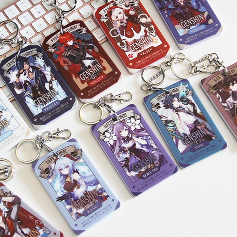 

Аниме Genshin Impact Paimon Abs Женский брелок для ключей, чехол для карт, подвеска для детей, подарок для косплея