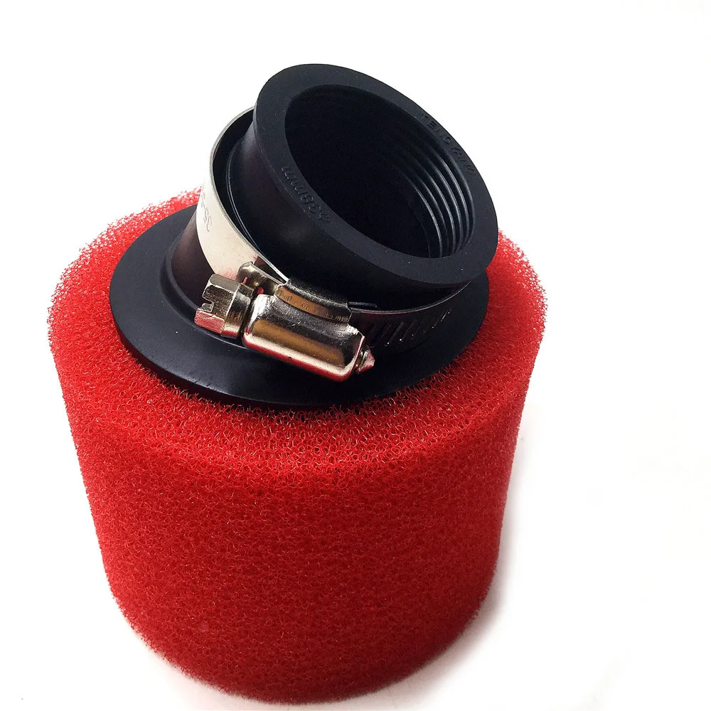 

32mm 35mm 38mm 42mm 45mm 48mm Bend Elbow Neck Foam Air Filter Sponge Cleaner Moped Scooter Dirt Pit Bike Motorcycle RED