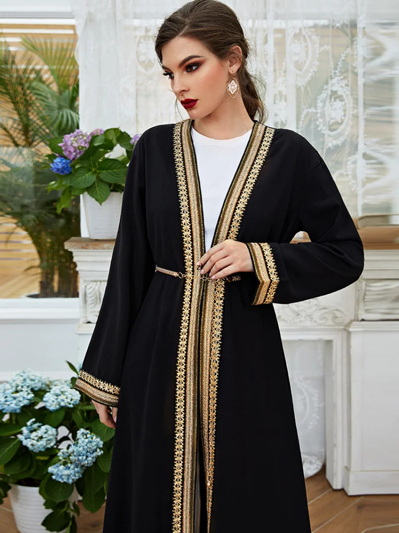 Ramadan Turkey Muslim Abaya Dress Women Morocco Kaftan Lace Party Dresses Belted Dubai Abayas Belted Maxi Vestdios 2023 Robe Eid